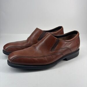 Rockport A12167 Men's US 11W Cognac Leather Dress Venetian-Style Slip-On Loafer